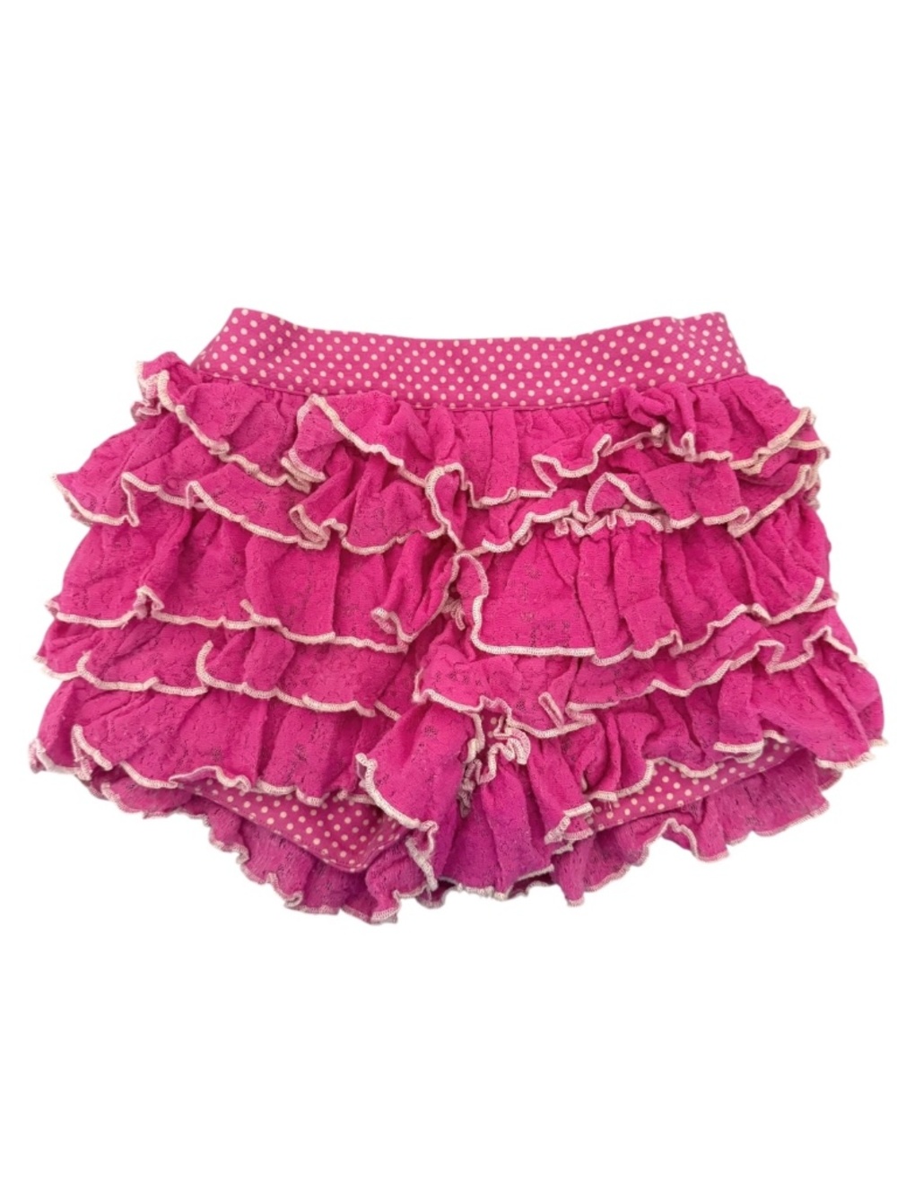 Mustard Pie Lace Ruffle Shorts Pink 2T